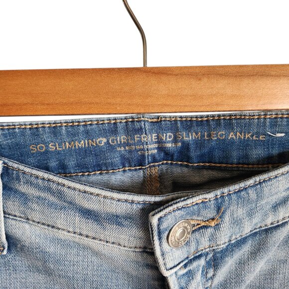 Chicos Jeans Women's Blue 14 R 2.5 So Slimming Girlfriend Slim Leg Ankle Chico's - Picture 4 of 10